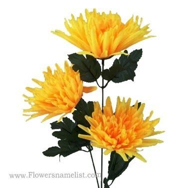 Chrysanthemums Carnival Yellow Artificial Spider